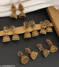 Premium Quality Daily Wear Gold Plated Fancy Earring (SET OF 6)